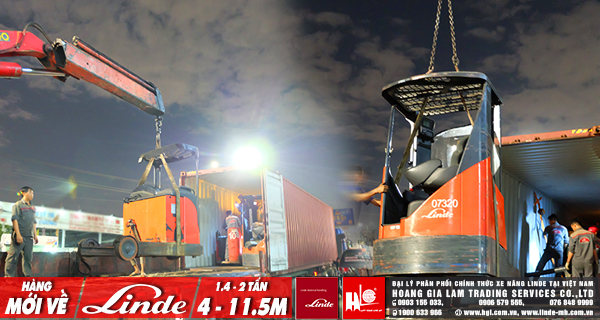 Hàng mới về 8.2019: 5 container xe nâng Linde (Đức), tải trọng nâng 1.4 tấn – 2 tấn