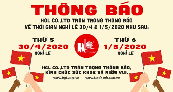 HGL Co.,Ltd thông báo nghỉ lễ 30/4 và Quốc tế lao động 1/5/2020